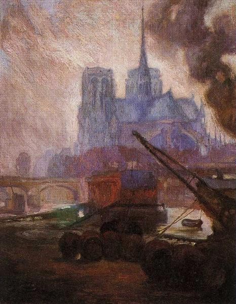 Diego Rivera Notre Dame de Paris in the Rain